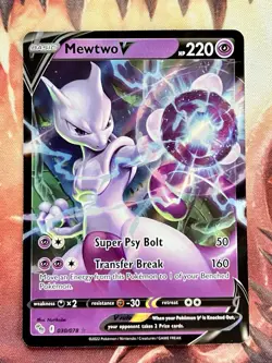 Mewtwo V 030/078 Pokemon Go Ultra Rare Pokemon Card NM 🔮 - Image 2