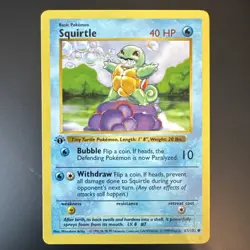 Squirtle 63/102 Base Set - 1st Edition - Shadowless - 1999 - WOTC - Pokemon TCG - Image 1