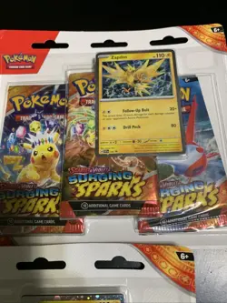 Pokemon: Surging Sparks (2) 3-pack Blister & Booster Bundle. New Sealed - Image 3