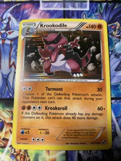 Pokemon TCG Krookodile Black and White 65/114 Cracked Ice Holo Rare LP - Image 1