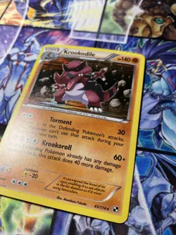 Pokemon TCG Krookodile Black and White 65/114 Cracked Ice Holo Rare LP - Image 2
