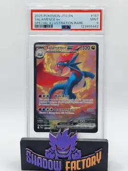 Pokemon 2025 JTG En-Journey Together 187 Salamence EX Sir PSA 9 - Image 1