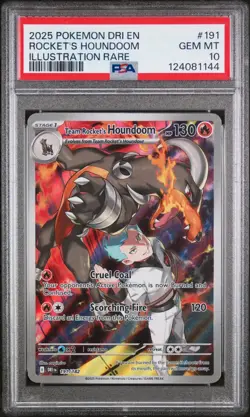 2025 Pokemon Destined Rivals Team Rocket's Houndoom 191/182 PSA 10 GEM MINT 💎 - Image 1