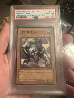 2002 Yu-Gi-Oh! Turtle Tiger Legend Of Blue Eyes LOB 1st Edition Common PSA 10 - Image 1