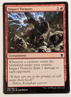MTG Card - 1x Impact Tremors - Dragons of Tarkir - LP - Magic The Gathering #140 - Image 1