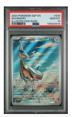 PSA 10 Skarmory 209/191 IR Surging Sparks SSP Pokemon Card GEM MINT - Image 1
