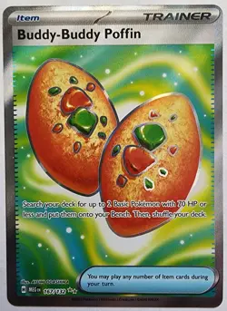 Pokemon Trading Card TCG Buddy-Buddy Poffin Trainer Art Holo 167/132 Nintendo 25 - Image 1
