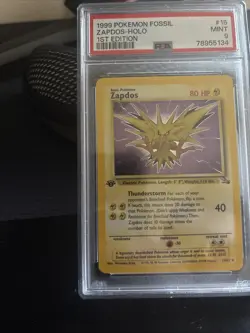 1999 Pokemon TCG Zapdos Fossil Holo Card 15/62 1st Edition Rare - Image 3