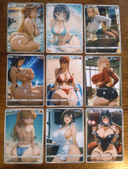 Beautiful Waifu 9 Card Lot - Anime Goddess Cards Asuna Makima Tsunade Tifa Power - Image 1