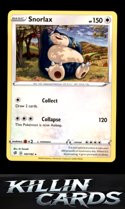 Snorlax 141/192 Pokemon Rare SWSH02: Rebel Clash Card NM - Image 1