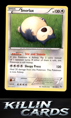 Snorlax 80/106 Pokemon Rare XY - Flashfire Card NM - Image 1