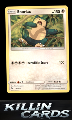 Snorlax 50/68 Pokemon Rare Hidden Fates Card LP - Image 1
