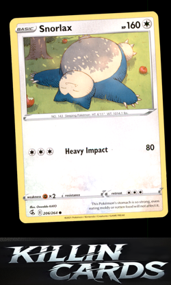 Snorlax 206/264 Pokemon Common SWSH08: Fusion Strike Card NM - Image 1