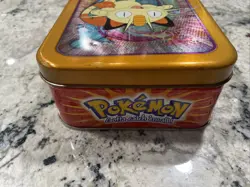 Pokemon TV Animation Topps Collectors Tin Meowth 1999 Empty No Cards - Image 4