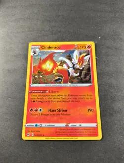 Pokemon Sword & Shield Cinderace Cosmos Holo Rare Card 034/202 NM - Image 1