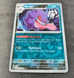 Pokemon Paldean Fates Gengar Reverse Holo Uncommon Card 057/091 NM - Image 1