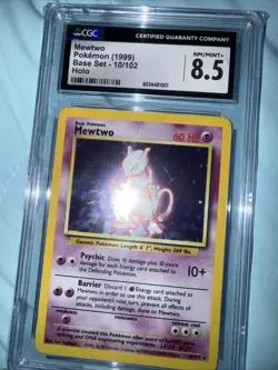 CGC 8.5 Mewtwo 1999 Base Set 10/102 Holo Pokemon Card - Image 1