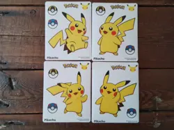 4 pikachu Pokemon Mcdonald's 25th Anniversary PROMO Pokemon Stickers card ex gx - Image 1