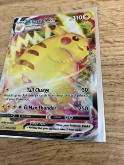 Pokemon card Pikachu VMAX *Standard Size* SWSH286 Holo Promo (NM) Pack Fresh - Image 3