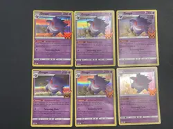 Pokemon Gengar HOLO Trick Or Trade 2023 Halloween STAMP Card 66/196 x6 - Image 1
