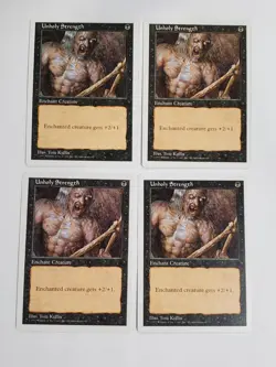 MTG Playset 4x Unholy Strength (5th Edition/Black/C) - BGM - Image 1