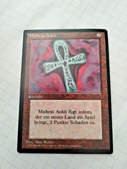 Mtg Ankh Of Mishra (Mishras Ankh) German FBB Regular Miscut -Some Edge Wear-Pics - Image 1