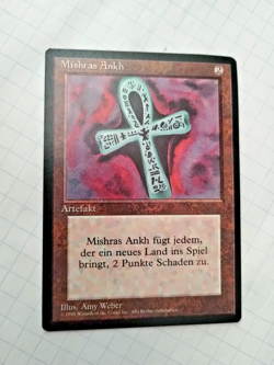 Mtg Ankh Of Mishra (Mishras Ankh) German FBB Regular Miscut -Some Edge Wear-Pics - Image 2