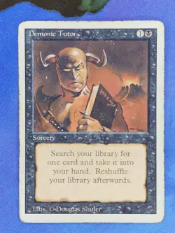 1x Demonic Tutor, HP (see photos), Revised (3ED), Magic: the Gathering, MtG - Image 1