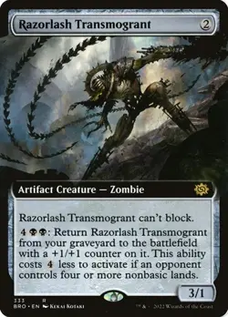 Razorlash Transmogrant - Foil Extended Art BRO LP MTG - Image 1