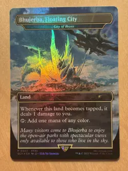 MTG Bhujerba Floating City / City of Brass Foil Borderless Final Fantasy Promo - Image 1