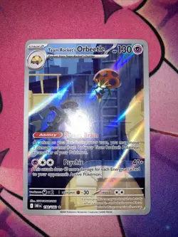 Team Rocket's Orbeetle 198/182 Destined Rivals Holo Illustration Rare EN Pokemon - Image 2