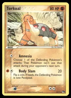 Pokemon Tcg Torkoal #10 Pokemon POP Series 1 LP - Image 1
