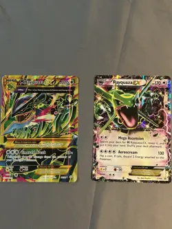 POKEMON 2015 JUMBO Mega M Rayquaza EX + Rayquaza EX JUMBO(CREASED and WHITENING) - Image 1