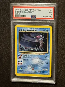 2001 POKEMON NEO REVELATION SHINING GYARADOS HOLO PSA 7 NM #65/64 - Image 2