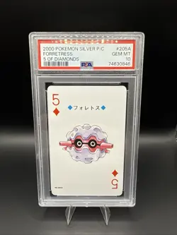 Pokemon - Forretress 5 of Diamonds, Silver Lugia Back Poker Deck #205A PSA 10 - Image 1