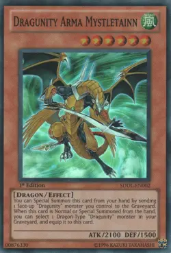 Yugioh! LP Dragunity Arma Mystletainn - SDDL-EN002 - Super Rare - 1st Edition Li - Image 1