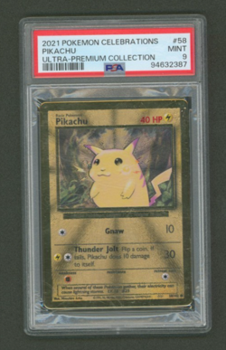 Pokemon 2021 Pikachu #58 Ultra Premium Collection Celebrations Metal Card PSA 9 - Image 1