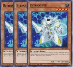 Yugioh - Bitrooper x 3 - 1st Edition NM - Plus Free Holographic Card - Image 1