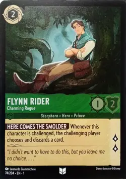 74/204 FLYNN RIDER CHARMING ROGUE FOIL UNCOMMON DISNEY LORCANA CARD - Image 1