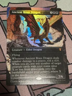 MTG Foil Borderless Ancient Brass Dragon NM - Image 1