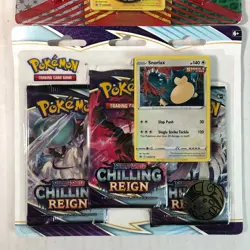 Pokemon Chilling Reign 3 Pack Blister Snorlax Promo & Fusion Strike 2 Pack LOT - Image 2