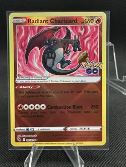 Radiant Charizard 11/78 Pokemon Go Pokemon TCG 2022 NM - Image 1