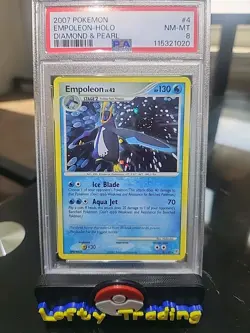 Empoleon 4/130 Holo Rare Diamond & Pearl Pokemon 2007 - PSA 8 - WITH A SWIRL! - Image 1