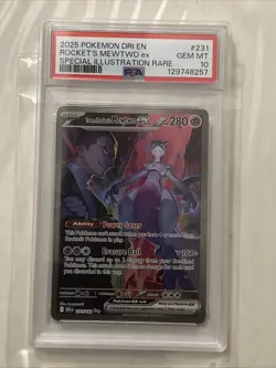Pokemon 2025 Team Rocket's Mewtwo ex 231/182 SIR Destined Rivals GEM MINT PSA 10 - Image 1