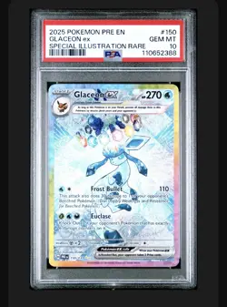 Pokemon 2025 Glaceon ex 150/131 SIR Prismatic Evolutions GEM MINT PSA 10 - Image 1