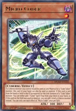 x3 Micro Coder - MGED-EN102 - Rare - 1st Edition Yu-Gi-Oh! M/NM - Image 1