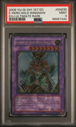YUGIOH ELEMENTAL HERO WILD WINGMAN 1st Edition Ultimate EOJ-EN035 PSA 9 MINT - Image 1