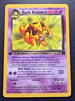 1st Edition Dark Kadabra 39/82 Team Rocket Pokemon Card Rare Near Mint - Image 1