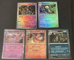 Pokemon TCG Holo Prismatic Evolutions Card Lot. 5 Cards. Umbreon Espeon Flareon - Image 1