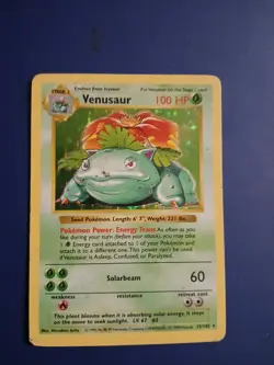 Venusaur 15/102 Shadowless Holo Rare Base Set Pokemon Card DMG HP - Image 1